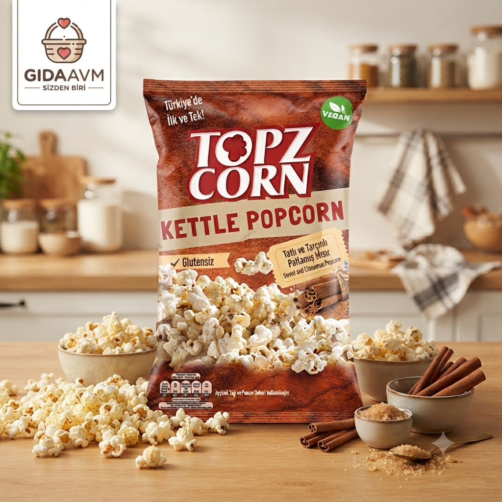 Topz Corn Glutensiz Popcorn Tatlı ve Tarçınlı 160gr