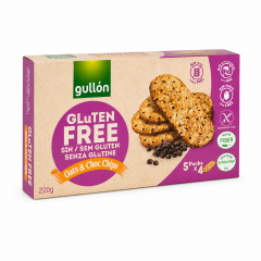 Gullon Glutensiz Yulaflı Çikolata Parçacıklı Bisküvi 220g