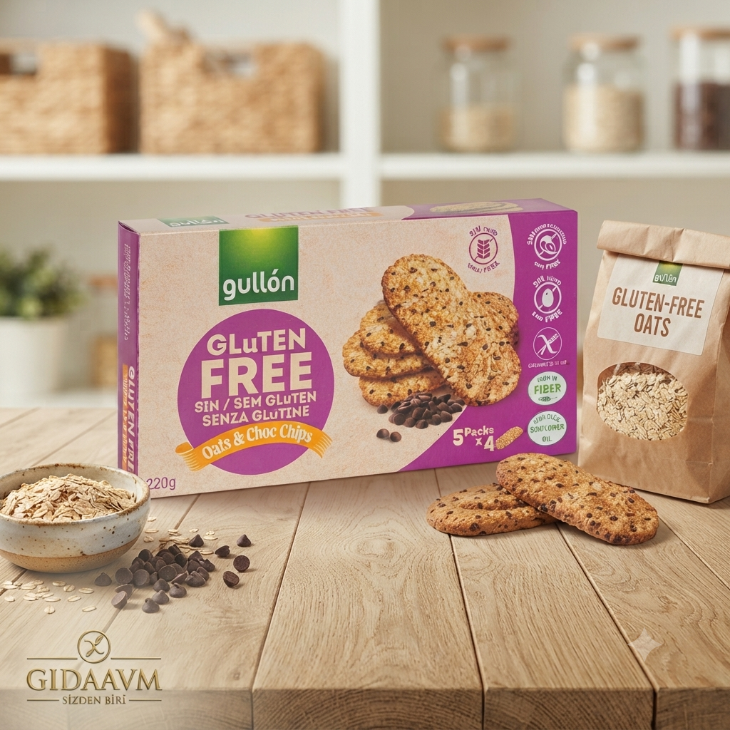 Gullon Glutensiz Yulaflı Çikolata Parçacıklı Bisküvi 220g