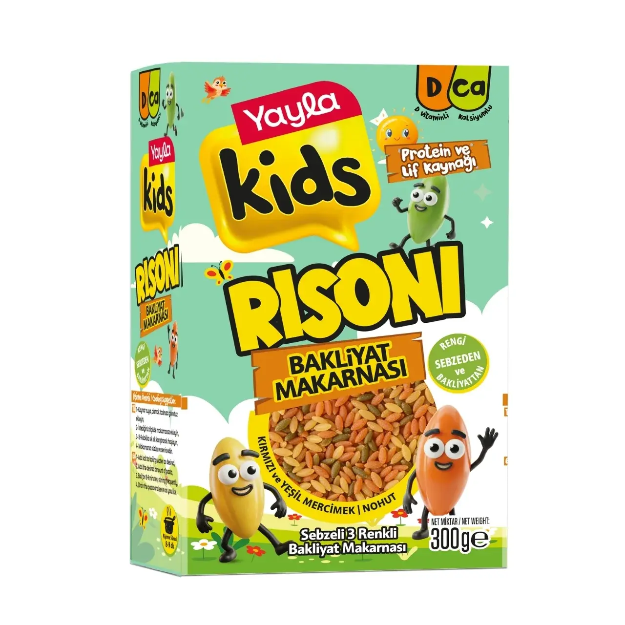 Yayla Kids Sebzeli 3 Renkli Risoni Bakliyat Makarnası 300 g