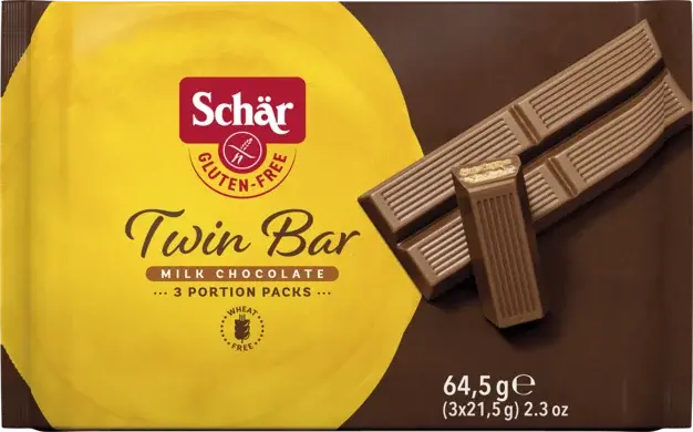 Schar Twin Bar Sütlü Çikolatalı Gofret 64,5 gr (TETT 07/01/2027)