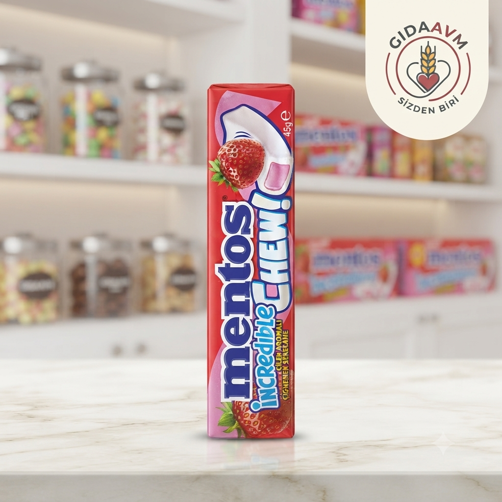 Mentos İncredıble Chew Çilek Aromalı Çiğnenen Şekerleme 45 gr
