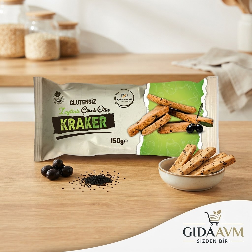 Mayalı Hane Glutensiz Zeytinli Çörekotlu Kraker 150 gr