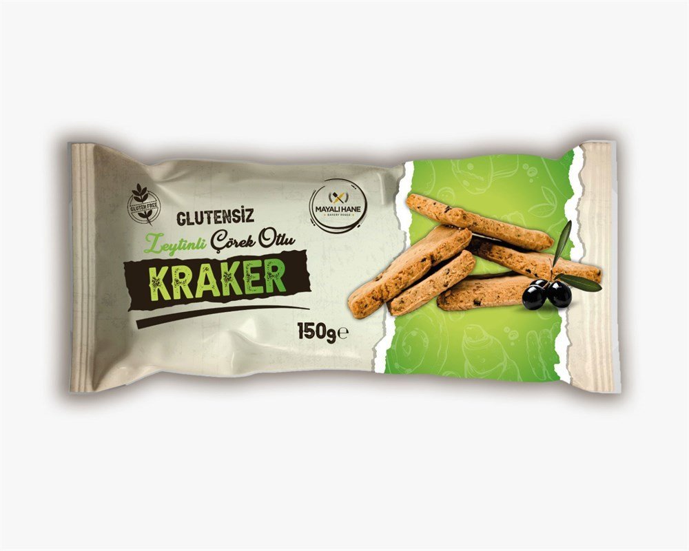 Mayalı Hane Glutensiz Zeytinli Çörekotlu Kraker 150 gr