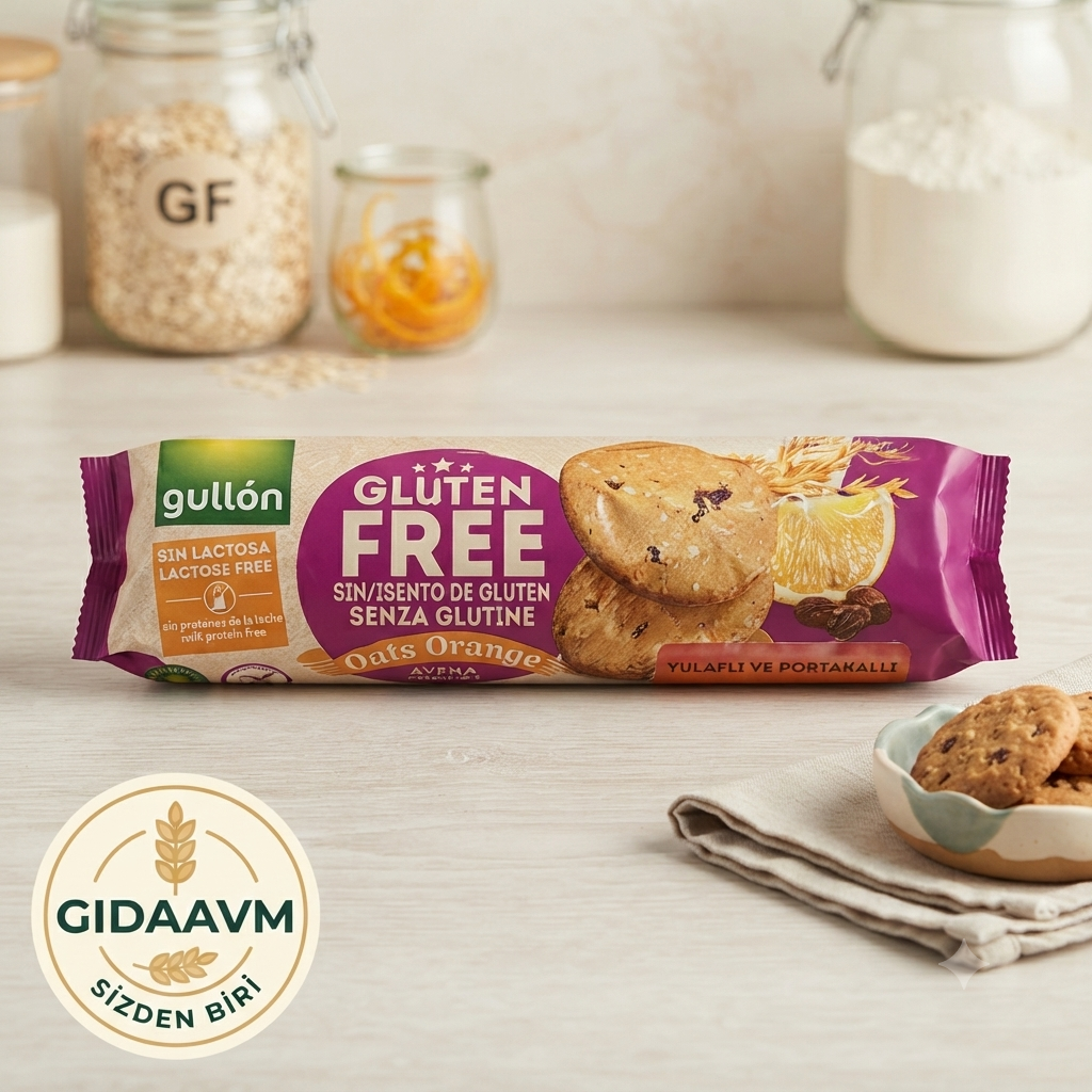 Gullon Glutensiz Yulaflı ve Portakallı Bisküvi 180gr