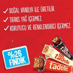 Tadelle Glutensiz Fındık Dolgulu Bitter Çikolata 30 gr*20 Adet