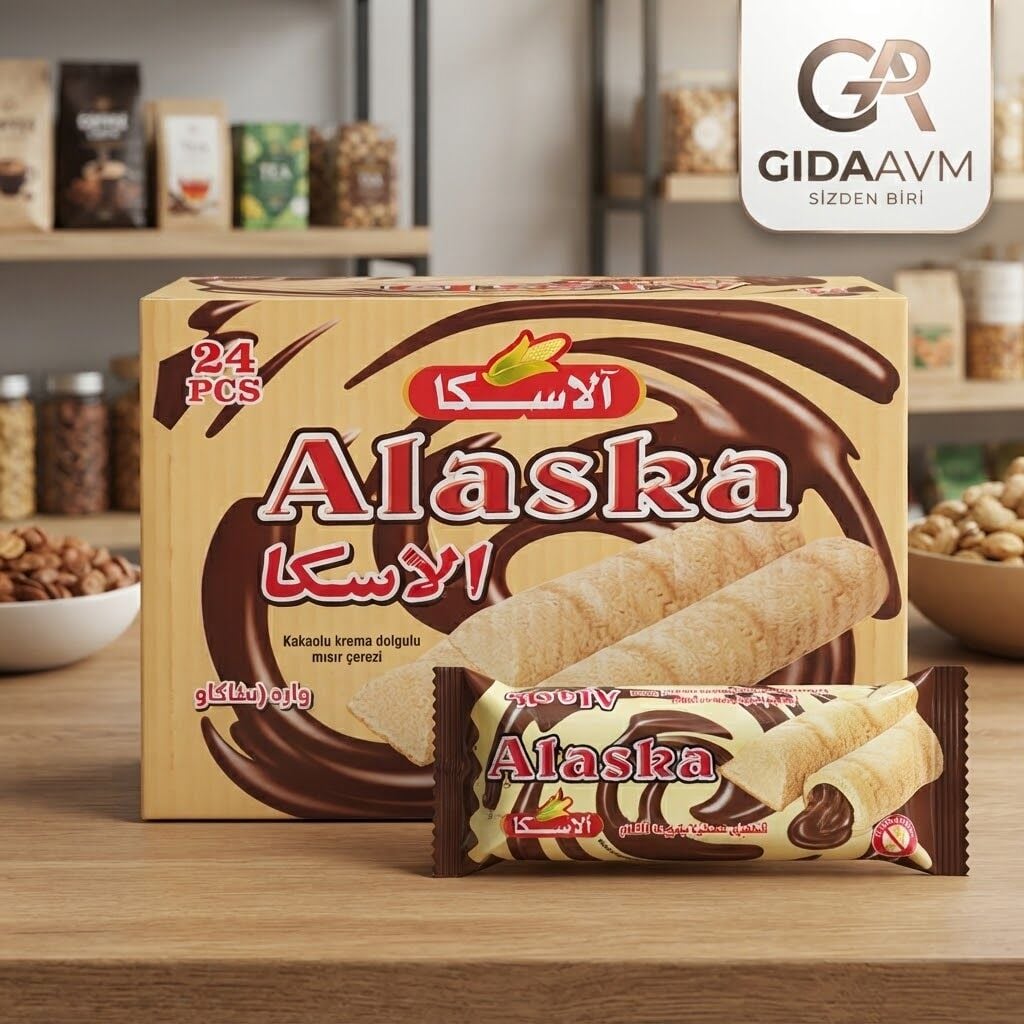 Alaska Gofret Çikolatalı 1 kutu (24 adet)