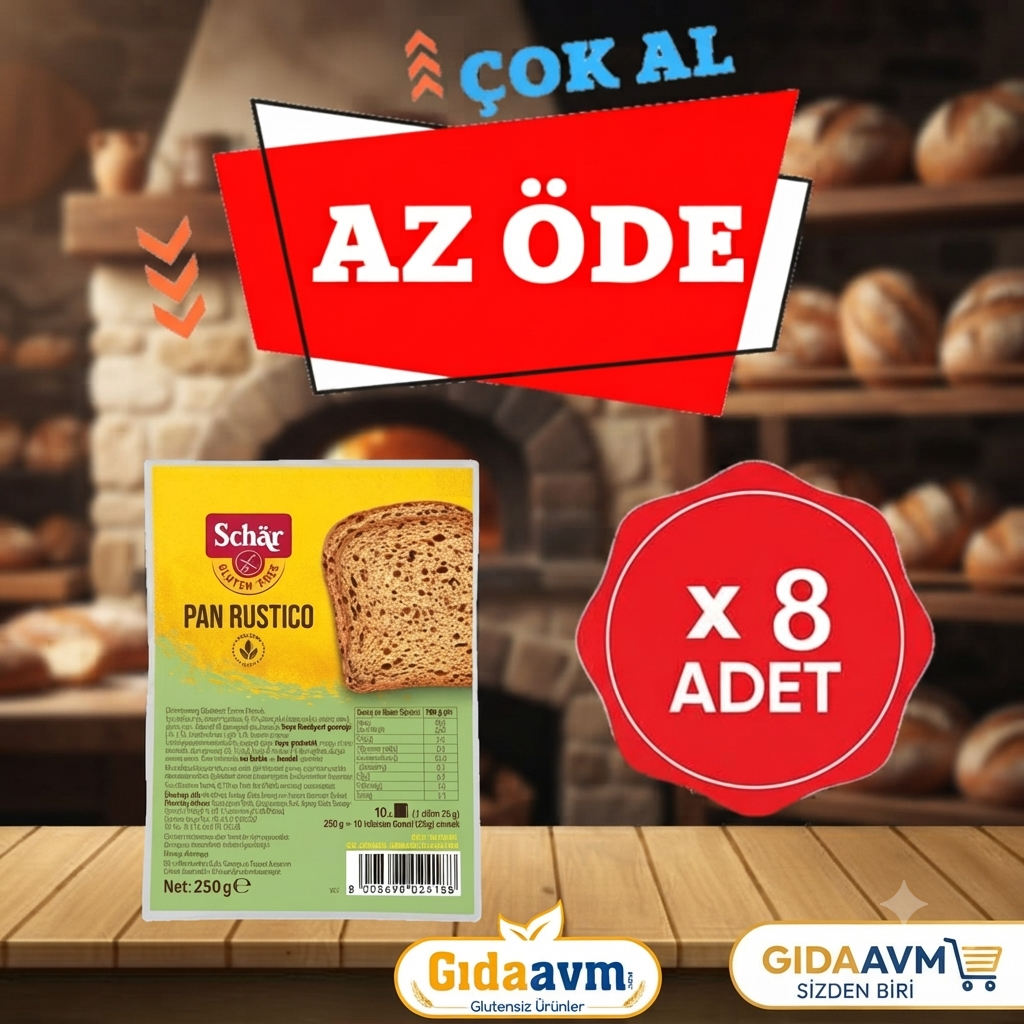 Schar Pan Rustico Lifli Ekmek 250 gr*8 Adet (TETT 25/09/26)