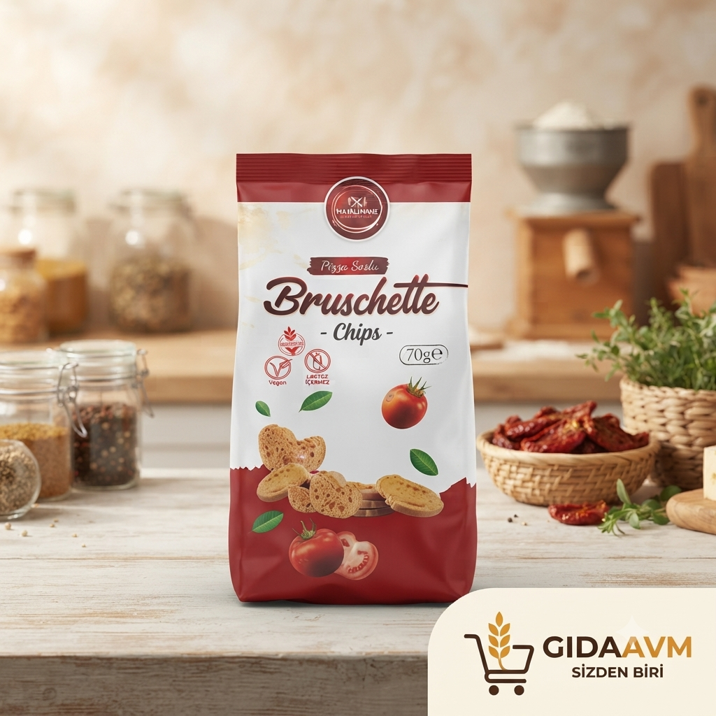 Mayalı Hane Glutensiz Pizza Soslu Brucshetta Chips 70 gr