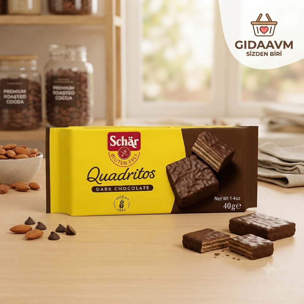 Schar Glutensiz Quadritos 2x20g Çikolata Kaplı Gofret (TETT 09/02/2027)