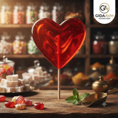 Glutensiz Candy Kalp Cam Lolipop Şeker
