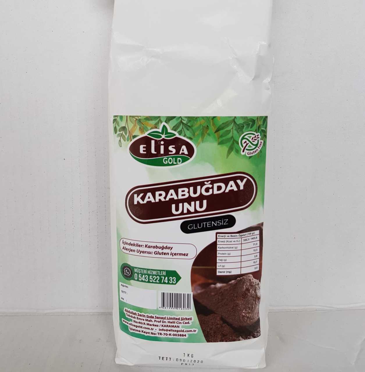 Elisa Gold Glutensiz Çiğ Karabuğday Unu 1 Kg