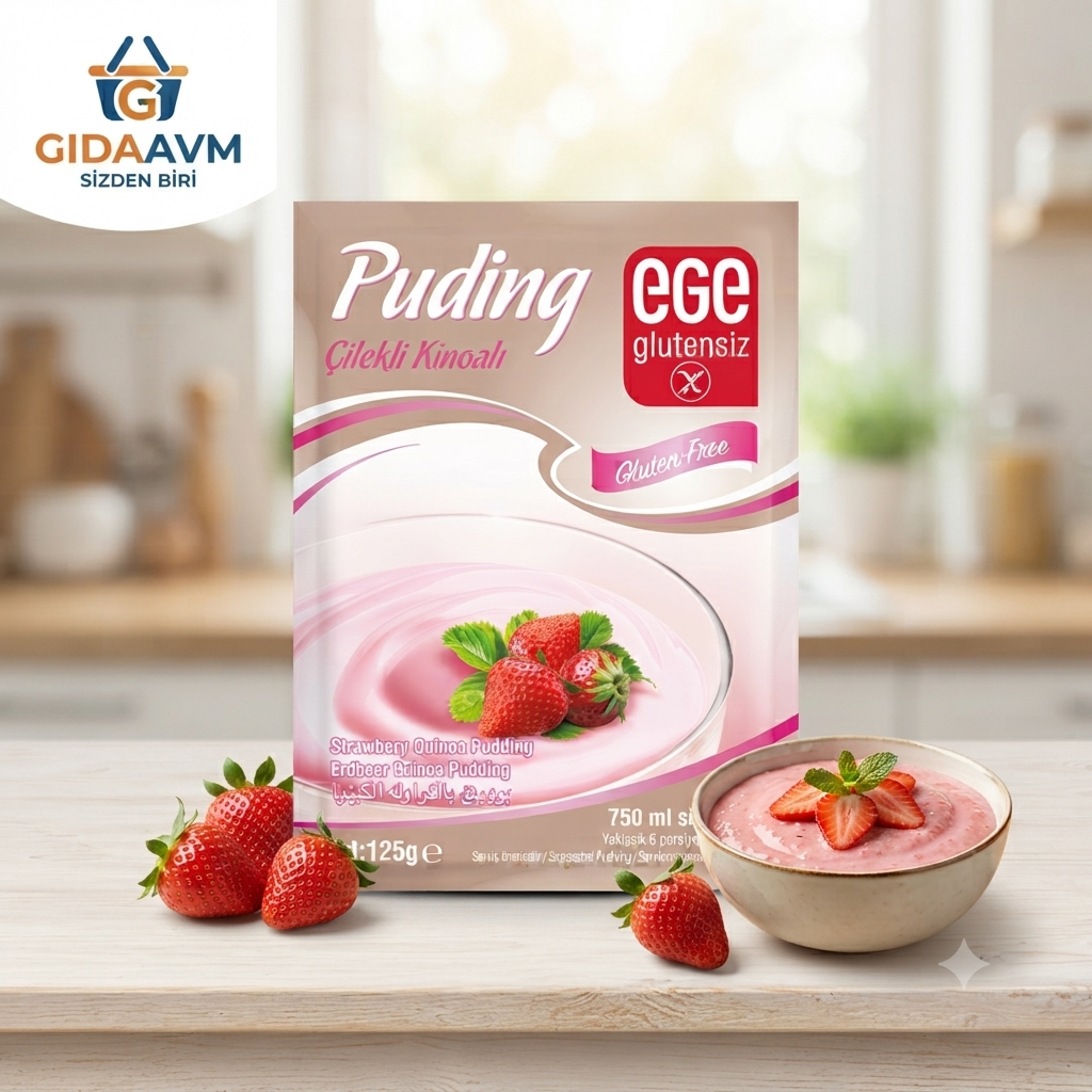 Ege Glutensiz Çilekli Kinoalı Puding 125 gr