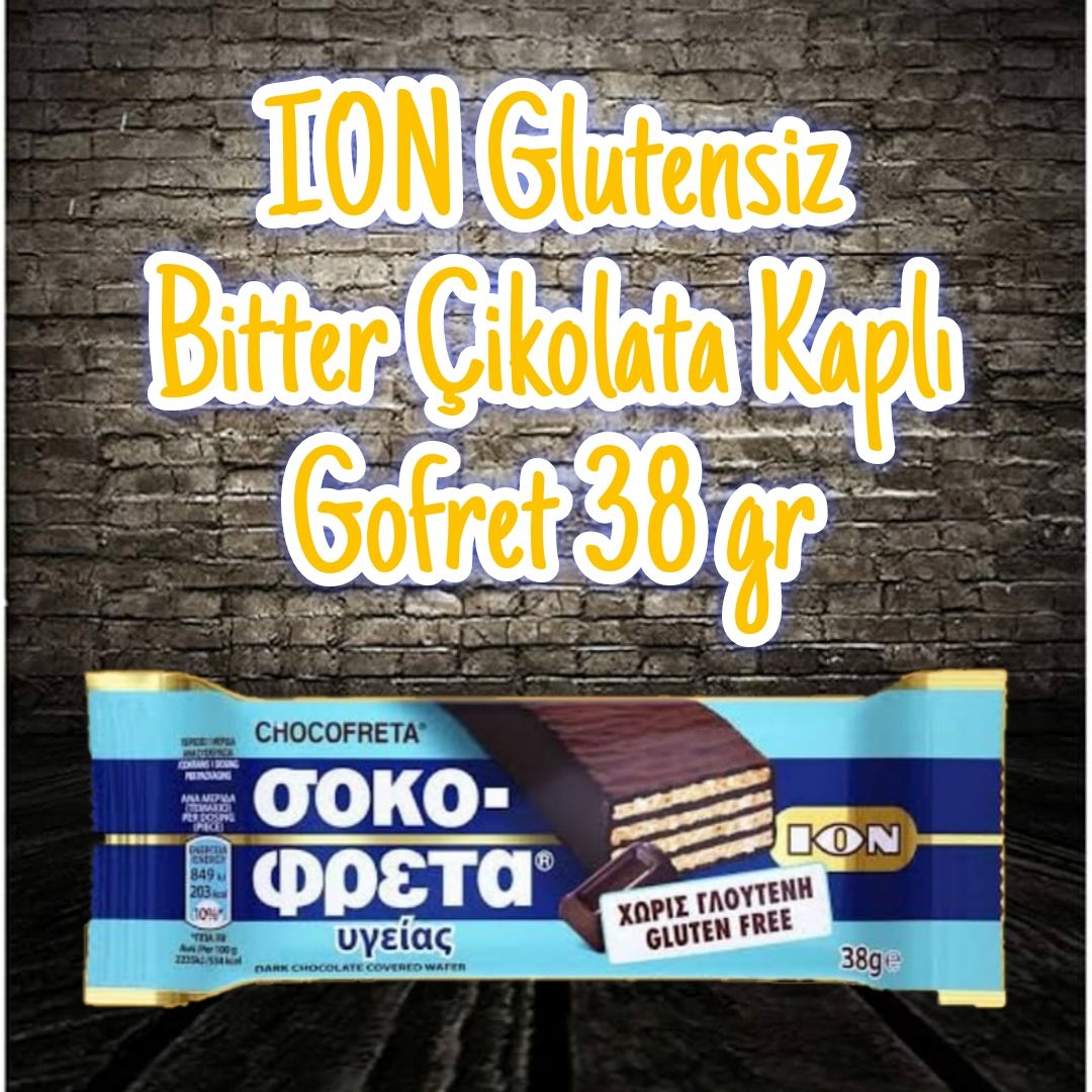 ION Glutensiz Bitter Çikolata Kaplı Gofret 38 gr (TETT 30/12/2024)