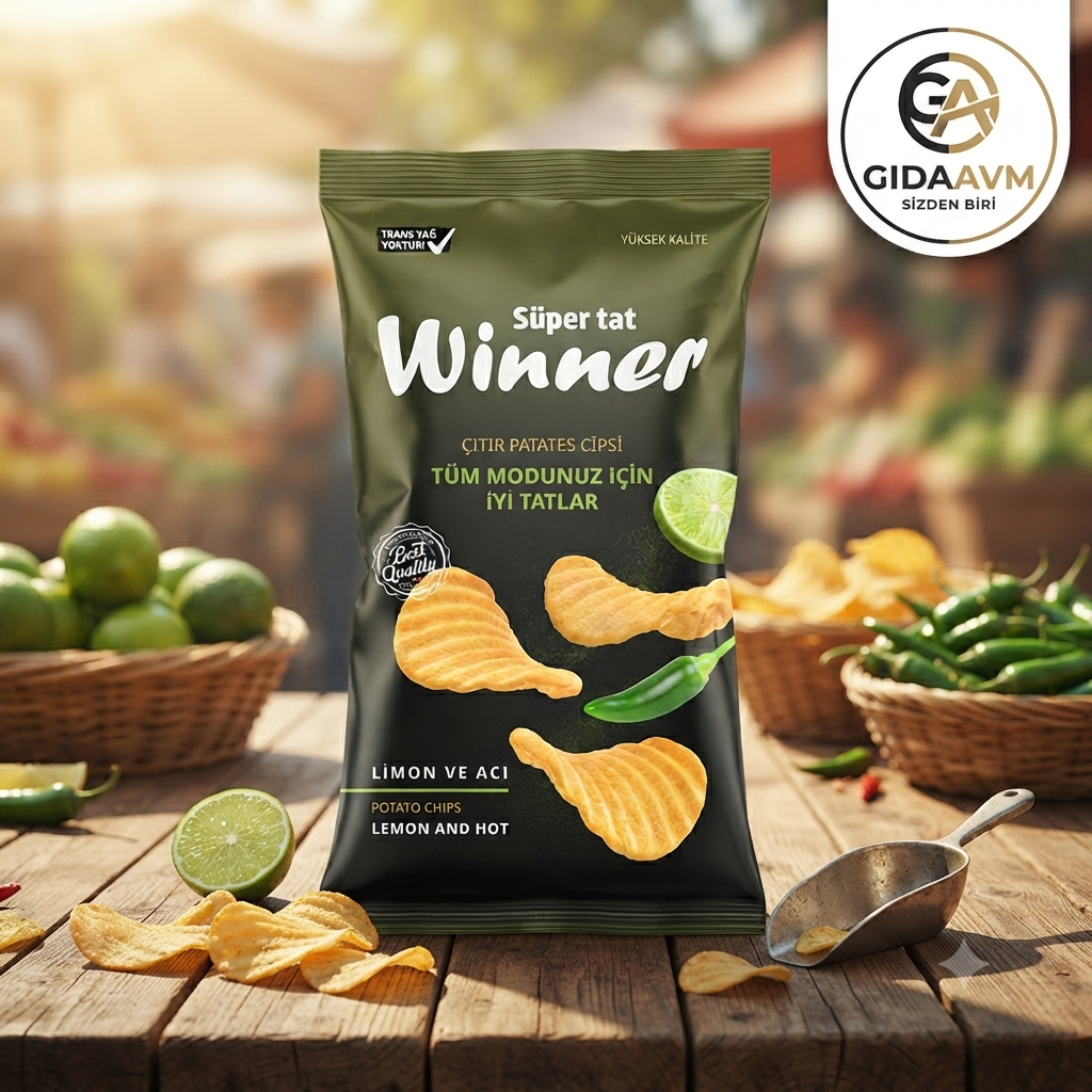 Winner Limon ve Acı Aromalı Patetes Cipsi 50 gr