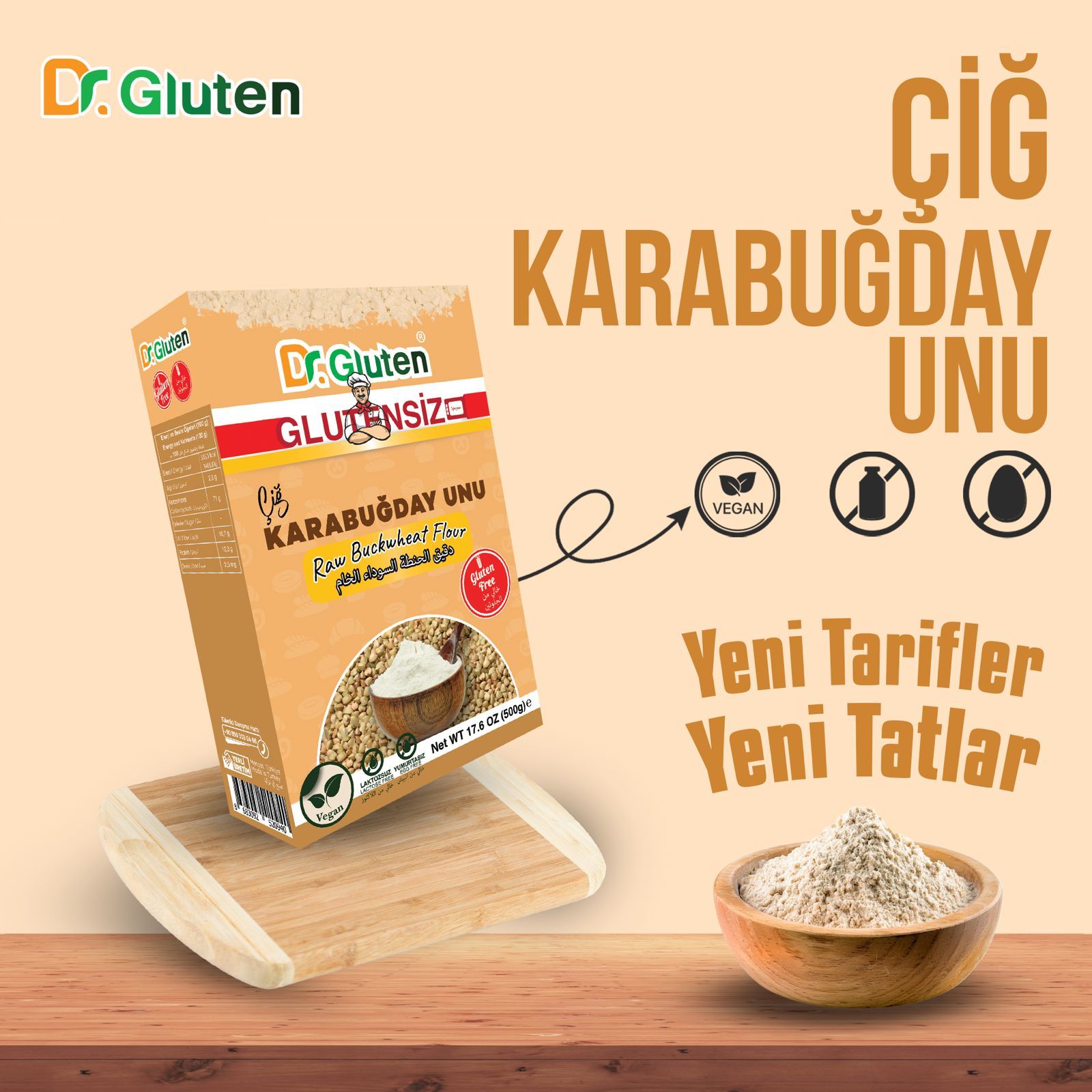 Dr Gluten Çiğ Karabuğday Unu 1000 g