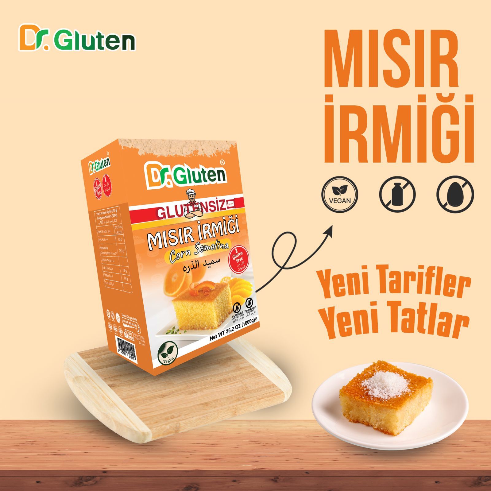 Dr. Gluten Glutensiz Mısır İrmiği 1000 gr
